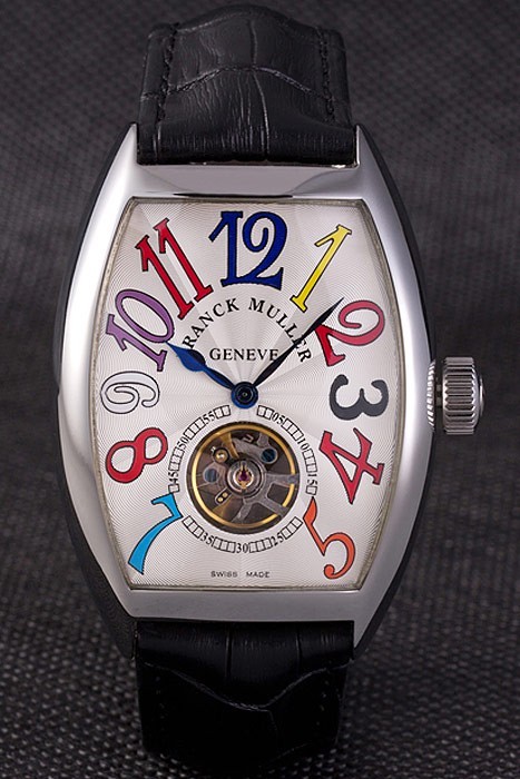 Franck Muller Casablanca Schwarz Krokolederband Wei 80280 Dial