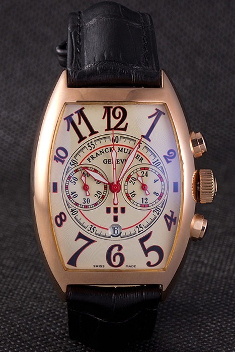 Franck Muller Casablanca Schwarz Krokolederband Wei 80279 Dial