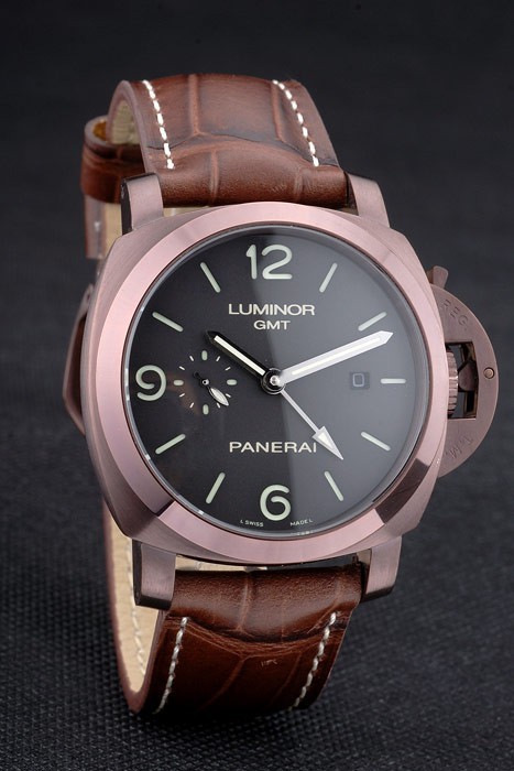 Panerai Luminor braunes Lederarmband Schwarz 80160 Dial Replica